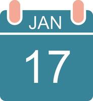 January Glyph Two Color Icon vector