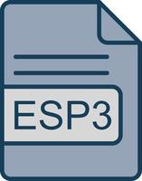 ESP3 File Format Line Filled Grey Icon vector