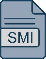 SMI File Format Line Filled Grey Icon vector