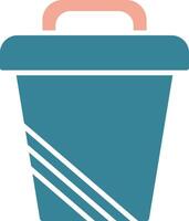 Trash Can Glyph Two Color Icon vector