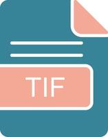 TIF File Format Glyph Two Color Icon vector
