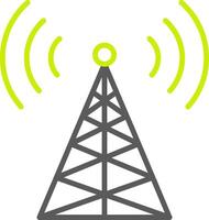 Radio Tower Line Two Color Icon vector