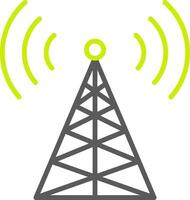 Radio Tower Line Two Color Icon vector