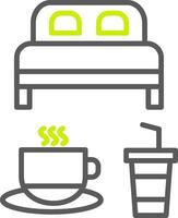 Bed And Breakfast Line Two Color Icon vector