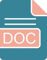 DOC File Format Glyph Two Color Icon vector