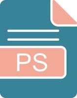 PS File Format Glyph Two Color Icon vector