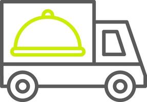línea de entrega de alimentos icono de dos colores vector