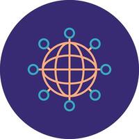 Internet Line Two Color Circle Icon vector