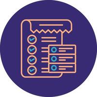 Data List Line Two Color Circle Icon vector