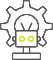 icono de línea de robot de dos colores vector