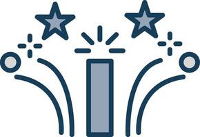 Firework Line Filled Grey Icon vector