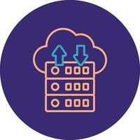 Data Flow Line Two Color Circle Icon vector