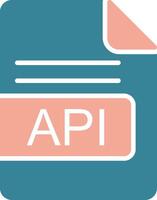 API File Format Glyph Two Color Icon vector