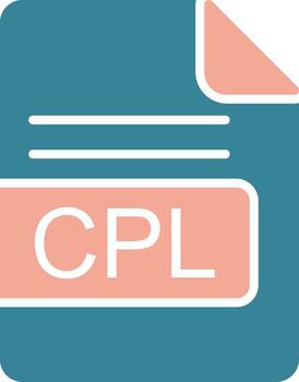 CPL File Format Glyph Two Color Icon vector