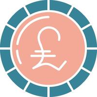 Pound Coin Glyph Two Color Icon vector