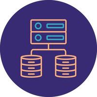 Data Server Line Two Color Circle Icon vector