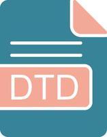 DTD File Format Glyph Two Color Icon vector