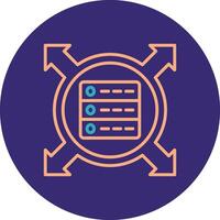 Data Driven Line Two Color Circle Icon vector