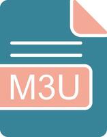 M3U File Format Glyph Two Color Icon vector