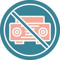 Prohibited Sign Glyph Two Color Icon vector