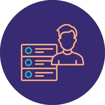 User Data Line Two Color Circle Icon vector