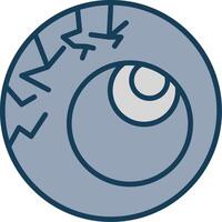 Scary Eyeball Line Filled Grey Icon vector