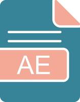 AE File Format Glyph Two Color Icon vector