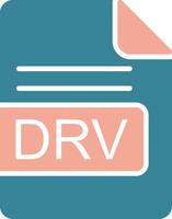 drv archivo formato glifo dos color icono vector