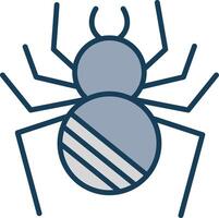 araña línea lleno gris icono vector