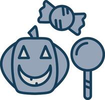 Trick or Treat Line Filled Grey Icon vector