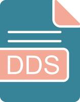 DDS File Format Glyph Two Color Icon vector