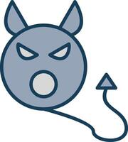 Devil Line Filled Grey Icon vector