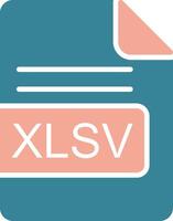 XLSV File Format Glyph Two Color Icon vector
