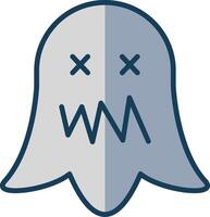 Ghost Line Filled Grey Icon vector