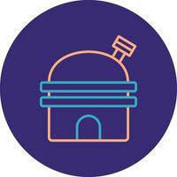 Observatory Line Two Color Circle Icon vector