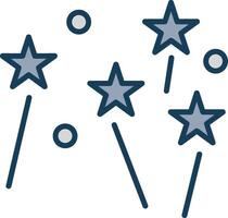 Fireworks Line Filled Grey Icon vector