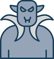 Dracula Line Filled Grey Icon vector