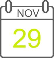 November Line Two Color Icon vector