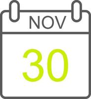 November Line Two Color Icon vector