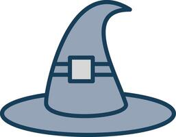 Witch Hat Line Filled Grey Icon vector