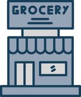 Grocery Store Line Filled Grey Icon vector