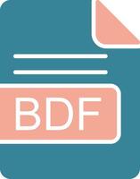 BDF File Format Glyph Two Color Icon vector