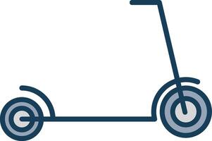 patada scooter línea lleno gris icono vector