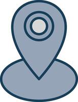 Gps Line Filled Grey Icon vector