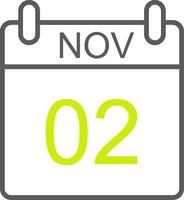 November Line Two Color Icon vector