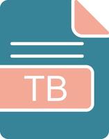 TB File Format Glyph Two Color Icon vector