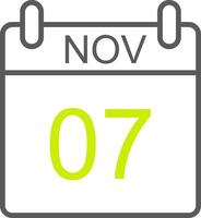 November Line Two Color Icon vector