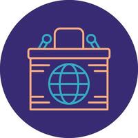 Desk Line Two Color Circle Icon vector