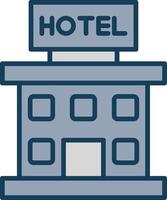 hotel línea lleno gris icono vector