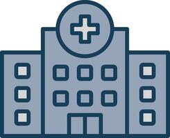 Hospital Line Filled Grey Icon vector